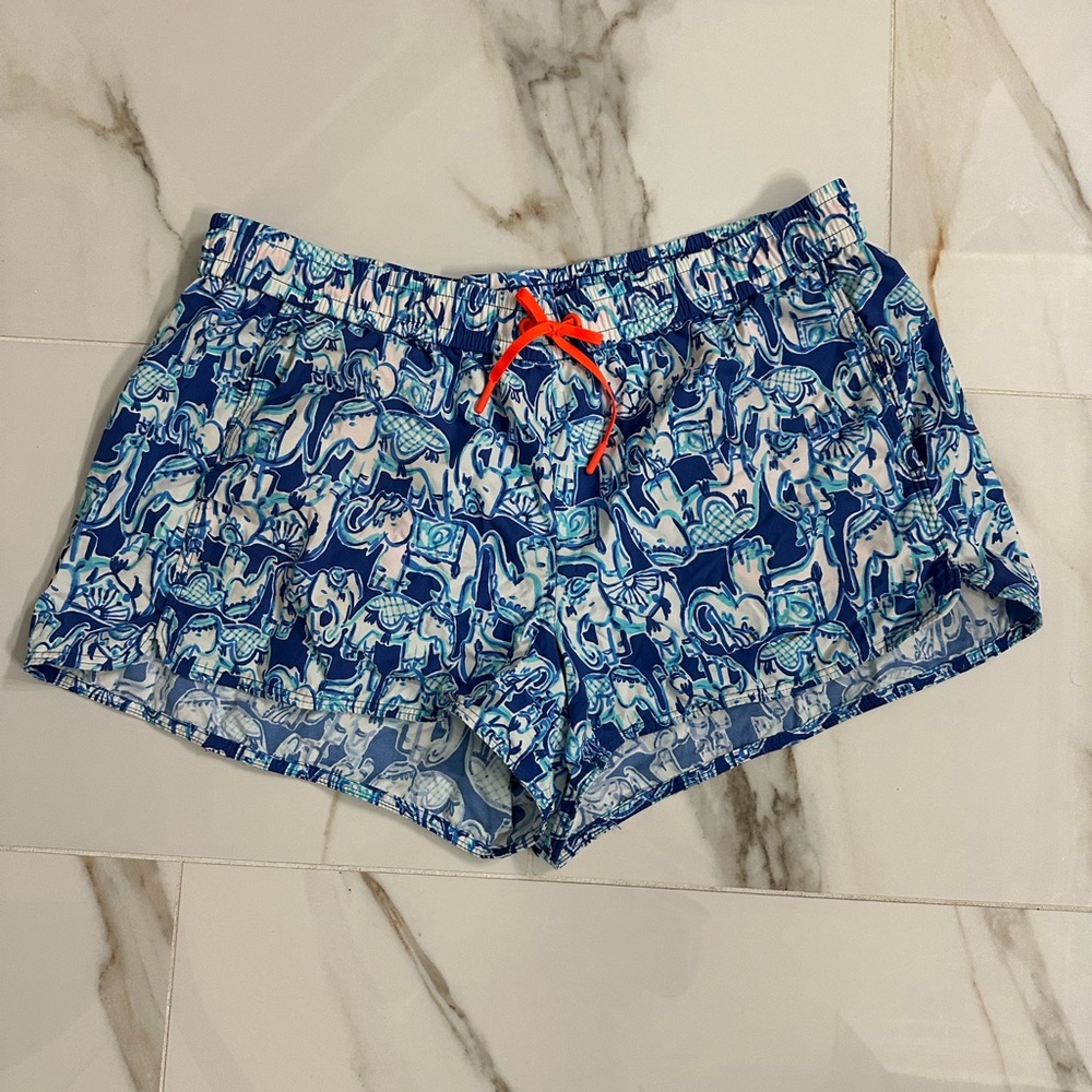 Lilly Pulitzer “Get Trunky” Shorts with Orange Drawstring